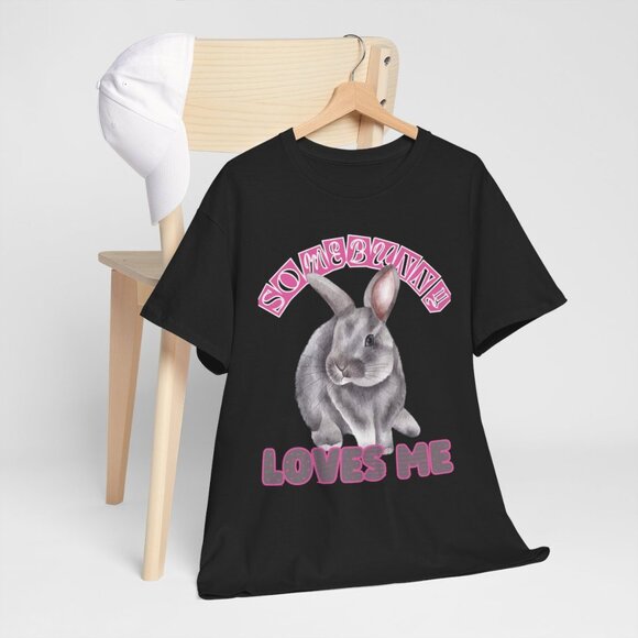 Somebunny Loves Me T-shirt Rabbit Lovers Tee Adult Easter bunny gift - Picture 8 of 8